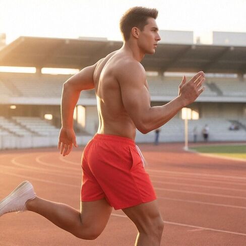 Mens Athletic Workout Shorts Casual Shorts Elastic Waist Joggers Sports SweatShorts in Saudi Arabia