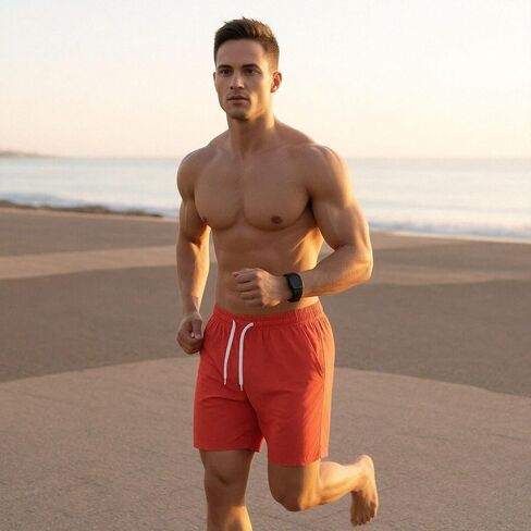 Mens Athletic Workout Shorts Casual Shorts Elastic Waist Joggers Sports SweatShorts in Saudi Arabia