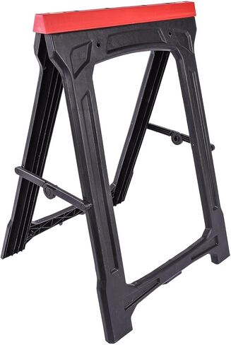 JEGS Folding Sawhorse | 350 LBS Capacity | Sturdy Weather-Resistant Polypropylene | Dimensions: 21 Inches Long x 1.75 Inches Wide x 30 Inches High | Folds Flat To 2 Inches | 1 Per Package in Kuwait