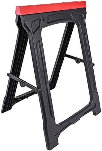 JEGS Folding Sawhorse | 350 LBS Capacity | Sturdy Weather-Resistant Polypropylene | Dimensions: 21 Inches Long x 1.75 Inches Wide x 30 Inches High | Folds Flat To 2 Inches | 1 Per Package in Kuwait