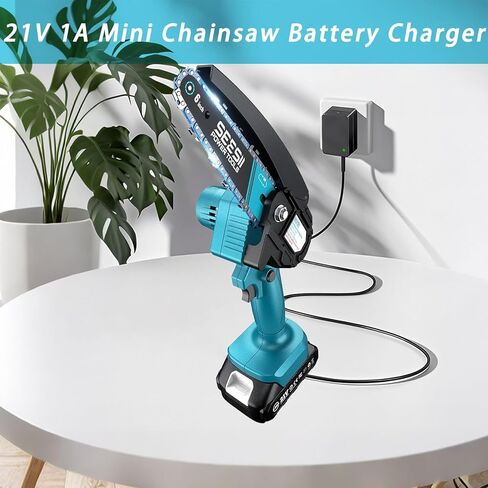 21V 1A Lithium Battery Charger for Mini Chainsaw, Power Tools Lithium Battery Charger, Compatible with Aker/Saker/Seyvum/O-Conn/Jujubean/DINSHARE/VTEK,20V/21V Chainsaw Battery with LED Indicator. in Kuwait