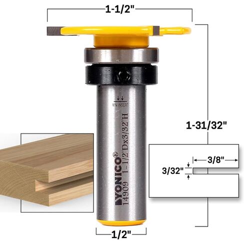 Yonico Top Bearing Slot Cutter Router Bit 3/32-Inch 1/2-Inch Shank 14909 in Kuwait