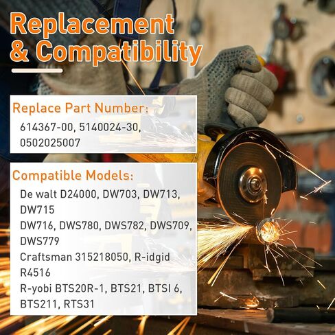 فرشاة محرك الكربون 614367-00، متوافقة مع منشار ميتري De walt R idgid D24000 DW713 DW715 DW716، استبدل 5140024-30 0502025007 قطعتان in Kuwait