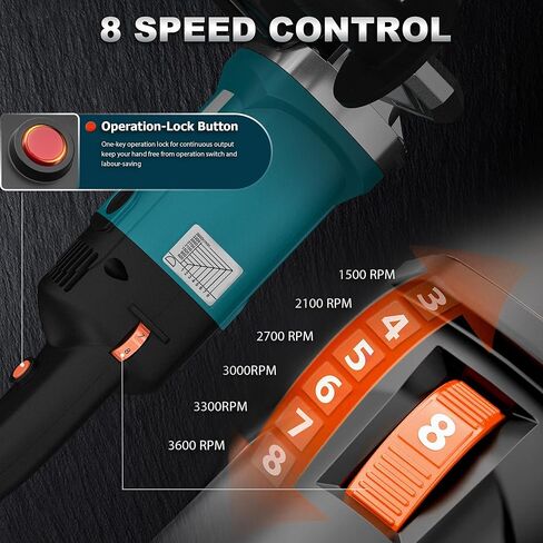 Surface Conditioning Tool 1400W, Burnishing Polishing Machine with 8 Variable Speed, Electric Handheld Stainless Steel Polisher Set, Metal Burnishing Machine Kit with Burnishing Wheel in Kuwait