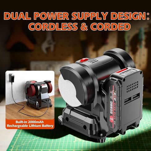Mini Bench Grinder, Cordless & Corded Jewelry Polisher with 6 Variable Speed & Flexible Shaft, Includes Complete Accessories for Grinding, Polishing, Cutting and Drilling Rocks, Metals and Gems in Kuwait