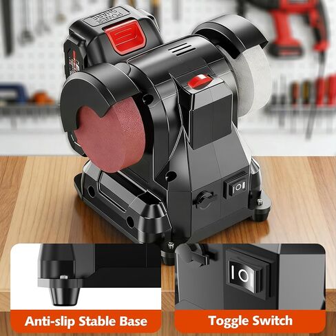 Mini Bench Grinder, Cordless & Corded Jewelry Polisher with 6 Variable Speed & Flexible Shaft, Includes Complete Accessories for Grinding, Polishing, Cutting and Drilling Rocks, Metals and Gems in Kuwait