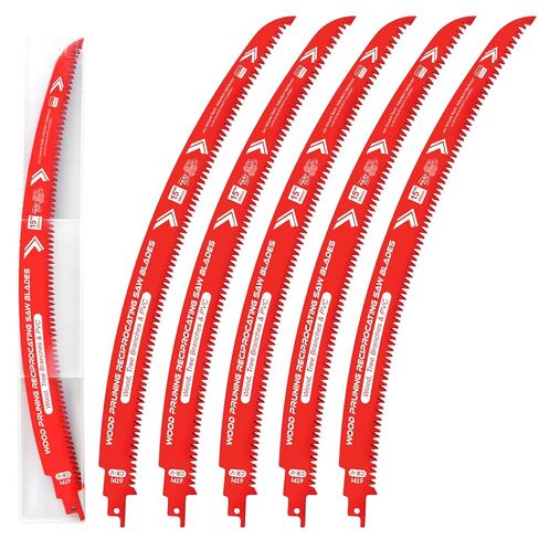 5PCS Arc Edge Reciprocating Saw Blade 15 Inch, Japanese Teeth Pruning Saw Blades 6TPI for Tree Trimming, Wood Cutting with Storage Case in Kuwait