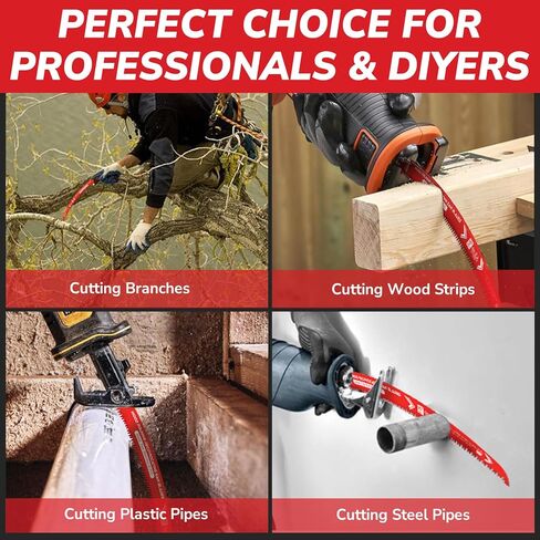 5PCS Arc Edge Reciprocating Saw Blade 15 Inch, Japanese Teeth Pruning Saw Blades 6TPI for Tree Trimming, Wood Cutting with Storage Case in Kuwait