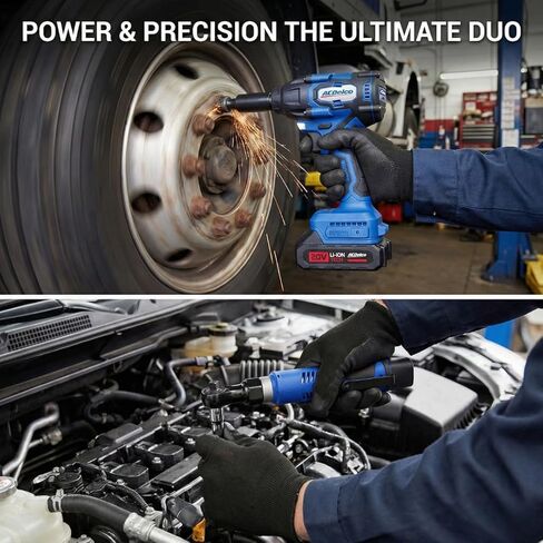 ACDelco ARI20132P-K3 مفتاح ربط صدمي 1/2 بوصة بدون فرشاة 20 فولت (251 رطلًا، أداة 3 في 1) ومجموعة G12 مجموعة سقاطة لاسلكية 12 فولت 3/8 بوصة مع مجموعة لقم مثقاب مكونة من 14 قطعة in Kuwait