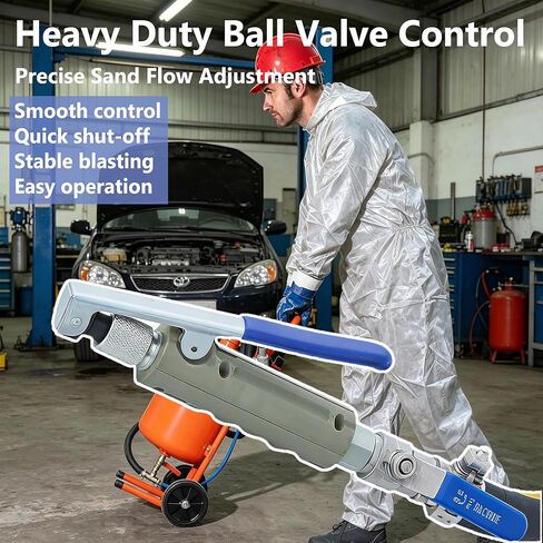Sand Blaster Gun Kit with 4 Ceramic Nozzles, 8ft Sandblasting Hose & Valve, Rust Paint Stain Remover for DIY, Automotive, Tile, Metal Surface Cleaning with Aluminum Oxide, Sand, Walnut Shell in Saudi Arabia
