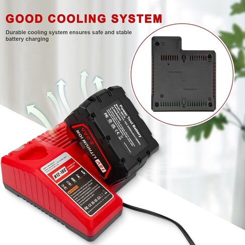 Rapid Charger for Mil-Waukee M-12 & for M-18 Replacement Charger for 48-59-1812, XC Lithium Ion Battery 48-11-2420 48-11-2440 48-11-1815 48-11-1820 48-11-1840 48-11-1850 48-11-2401 48-11-1890 in Kuwait