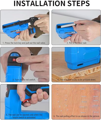Fafeicy Electric Staple Li Ion Nail المحمولة ببطارية لاسلكية تعمل بالشحن السريع بسعة عالية 1500 مللي أمبير في الساعة لتنجيد أعمال النجارة ومشاريع DIY المنزلية in Kuwait