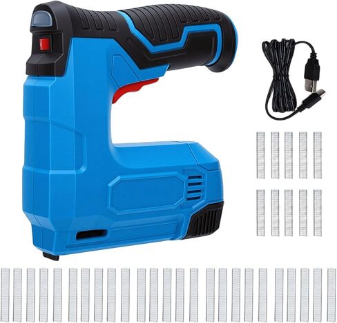 Fafeicy Electric Staple 1500mAh Li Ion Battery Cordless شحن سريع 1000 مسمار سعة لمشاريع إصلاح أثاث الديكور الداخلي in Kuwait