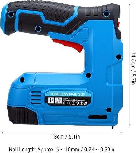 Fafeicy Electric Staple 1500mAh Li Ion Battery Cordless شحن سريع 1000 مسمار سعة لمشاريع إصلاح أثاث الديكور الداخلي in Kuwait