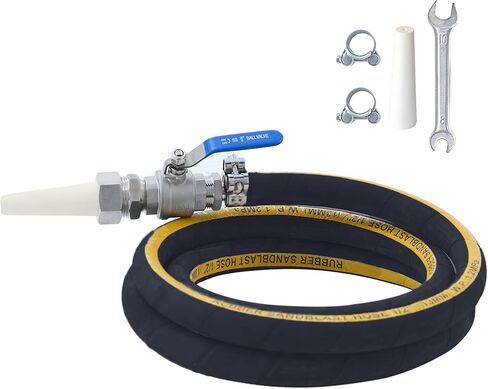 Sand Blaster Gun Kit with 4 Ceramic Nozzles, 8ft Sandblasting Hose & Valve, Rust Paint Stain Remover for DIY, Automotive, Tile, Metal Surface Cleaning with Aluminum Oxide, Sand, Walnut Shell in Saudi Arabia