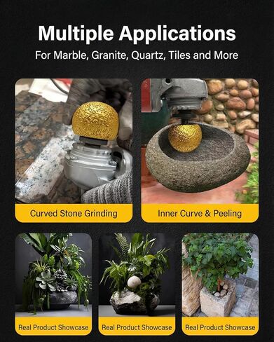 2PCS Spherical Diamond Grinding Bit (30mm & 50mm), M10 Thread Mushroom Head for Stone Carving, Internal Arc Abrasive Bits for for Stone Flowerpots,Cobblestone,Granite,Marble Rock Planters in Saudi Arabia