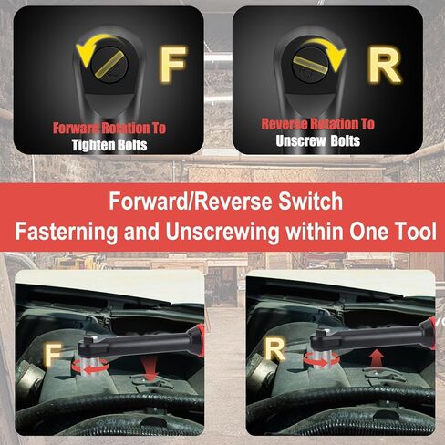 Cordless Ratchet for Milwaukee 18V Battery, 3/8" Electric Ratchet 18V Cordless Ratchet Wrench 74Ft-Lbs with Reinforced 6.3 inch Head, 1/2" and 1/4" Adapter, 3" Extension Bar (Total 11 ‎Accessories) in Kuwait