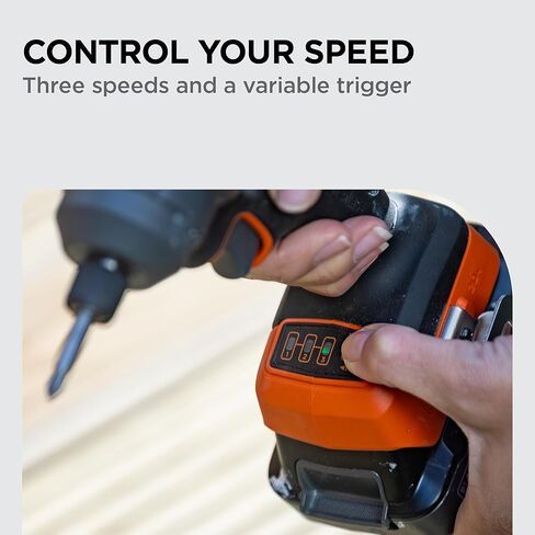 BLACK+DECKER 20V MAX POWERCONNECT Brushless Cordless Impact Driver Set with 2Ah Battery and Charger, 7 Pc Impact Driver Bit Set, 2000 In-Lbs Torque, 3200 RPM, LED Light, Ergonomic (BLIM78D1) in Kuwait