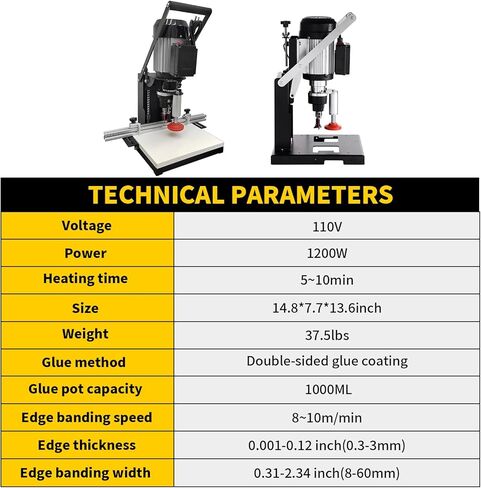 DVALLEY 1100W Hinge Drilling and Boring Machine,0-40mm 2880RPM Depth Pneumatic Portable Woodworking Hand-Held Hinge Drilling Machine,45-9.5 Desktop Drill Press for Drilling Tasks(110 Volt） in Kuwait