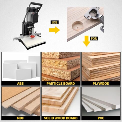 DVALLEY 1100W Hinge Drilling and Boring Machine,0-40mm 2880RPM Depth Pneumatic Portable Woodworking Hand-Held Hinge Drilling Machine,45-9.5 Desktop Drill Press for Drilling Tasks(110 Volt） in Kuwait