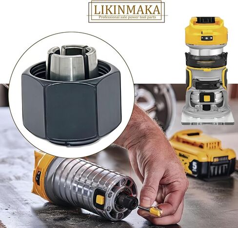 N693118 1/4in 6.35 مللي متر مجموعة تشاك كوليت استبدال لأدوات الطاقة لجهاز التوجيه Dewalt DCW600B DCW600B-CA DCW600BR (2 عبوات) in Kuwait