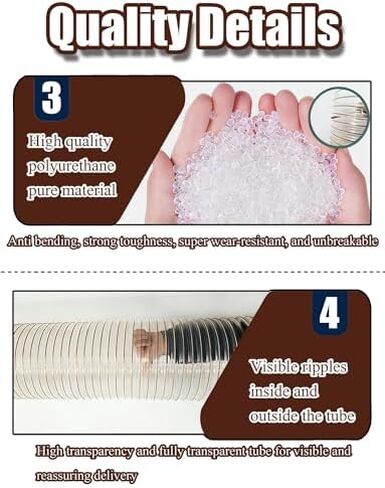 Transparent Flexible Dust Collection Hose | Copper-Plated Steel Wire Duct | Heavy-Duty Dust Extractor for Woodworking & Industrial (300mm Diameter, 0.9mm Thickness) in Saudi Arabia