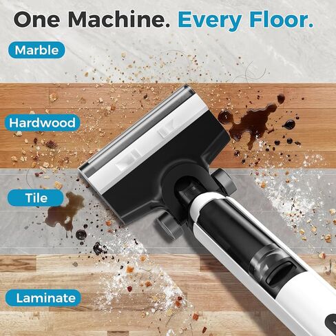 OLIXIS Wet Dry Vacuum Cleaner, Cordless All-in-One Vac Mops, Vacuum Mop with Self-Cleaning System, Dual Water Tank Design, Tangle-Free Brush, Dual-Edge Cleaning, 35-Min Runtime in Kuwait