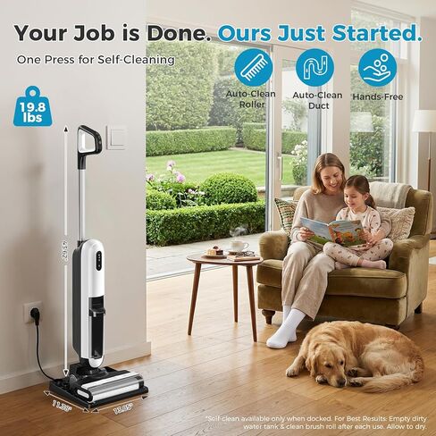 OLIXIS Wet Dry Vacuum Cleaner, Cordless All-in-One Vac Mops, Vacuum Mop with Self-Cleaning System, Dual Water Tank Design, Tangle-Free Brush, Dual-Edge Cleaning, 35-Min Runtime in Kuwait