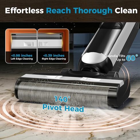 OLIXIS Wet Dry Vacuum Cleaner, Cordless All-in-One Vac Mops, Vacuum Mop with Self-Cleaning System, Dual Water Tank Design, Tangle-Free Brush, Dual-Edge Cleaning, 35-Min Runtime in Kuwait