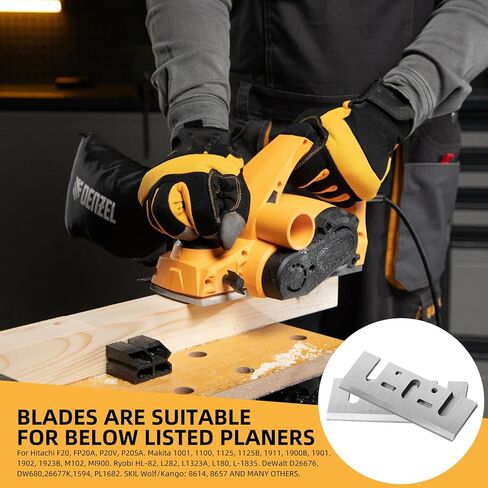 3-1/4 inch (82 mm) resharpenable high-Speed Steel Planer Blades Suitable for Makita 1900B N1900B KP0800 XPK01, DeWalt D26676 DW680, Bosch, Ryobi, and Other Brands - 5 Pairs per Pack in Kuwait
