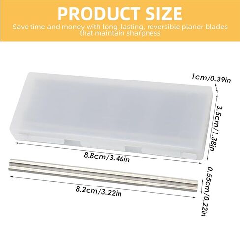 3-1/4" 82mm TCT Carbide Planer Blades (10-Pack+2 Replacement Belts) - Tungsten Carbide Replacement Hand Planer Knives for MAKITA, Bosch, DeWalt, Black & Decker, Ryobi, Craftsman, Porter-Cable, Skil in Kuwait