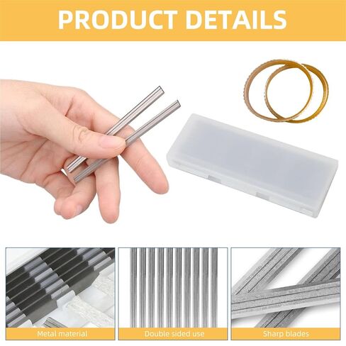 3-1/4" 82mm TCT Carbide Planer Blades (10-Pack+2 Replacement Belts) - Tungsten Carbide Replacement Hand Planer Knives for MAKITA, Bosch, DeWalt, Black & Decker, Ryobi, Craftsman, Porter-Cable, Skil in Kuwait
