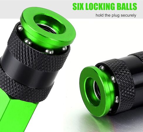 17 Pieces Aluminum Air Fittings, 1/4" NPT Air Coupler and Plug Kit, Industrial Quick Connector Set, Air Compressor Accessories, Green in Kuwait