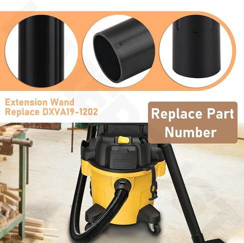 2 Pack DXVA19-1202 Extension Wand (1-7/8") Compatible with Dew-alt Wet/Dry Vacuums DXV10P, DXV09P, DXV10S, DXV04T, DXV06P, DXV10SB, DXV04T, DXV06P in Kuwait