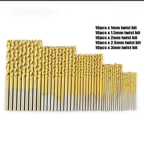 50PCS Titanium Drill Bit Set, 135 Degree Tip HSS Drill Bits Kit with Case for Steel, Aluminum, Copper, Soft Alloy Steel, Wood, Pl, 50PCS in Kuwait