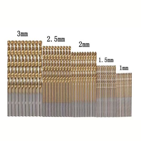 50PCS Titanium Drill Bit Set, 135 Degree Tip HSS Drill Bits Kit with Case for Steel, Aluminum, Copper, Soft Alloy Steel, Wood, Pl, 50PCS in Kuwait