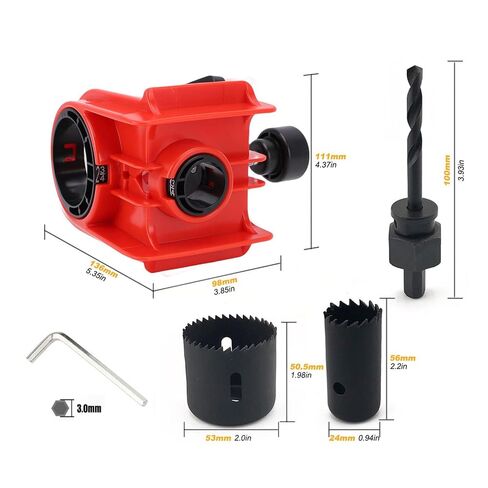Fafeicy Door Lock Installation Kit, Carbon Steel, Hole Saw Set with Adjustable Template, for Wood Doors 1-3/8in to 1-3/4in in Kuwait