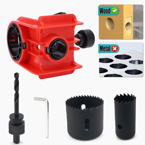 Fafeicy Door Lock Installation Kit, Carbon Steel, Hole Saw Set with Adjustable Template, for Wood Doors 1-3/8in to 1-3/4in in Kuwait