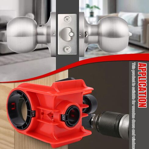 Fafeicy Door Lock Installation Kit, Carbon Steel, Hole Saw Set with Adjustable Template, for Wood Doors 1-3/8in to 1-3/4in in Kuwait