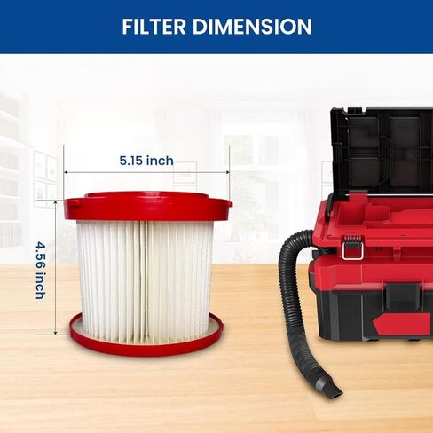 4 عبوات من مرشحات الفراغ المتوافقة مع Milwaukee Shop Vac M18 Wet Dry 49-90-1900 0780-20 0880-20 مرشحات بديلة in Kuwait