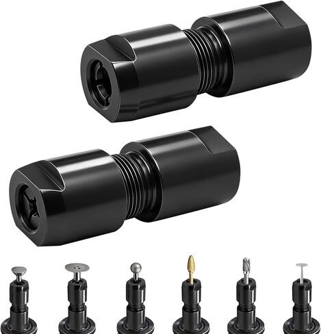2 PCS Angle Grinder to Straight Chuck Adapter, 5/8"-11 Thread To 1/4" & 1/8" Collet Chucks, Angle Grinder Attachments, Compatible with Angle Grinders, Drills, Rotary Tools. in Kuwait