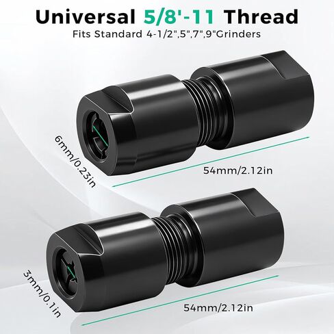 2 PCS Angle Grinder to Straight Chuck Adapter, 5/8"-11 Thread To 1/4" & 1/8" Collet Chucks, Angle Grinder Attachments, Compatible with Angle Grinders, Drills, Rotary Tools. in Kuwait
