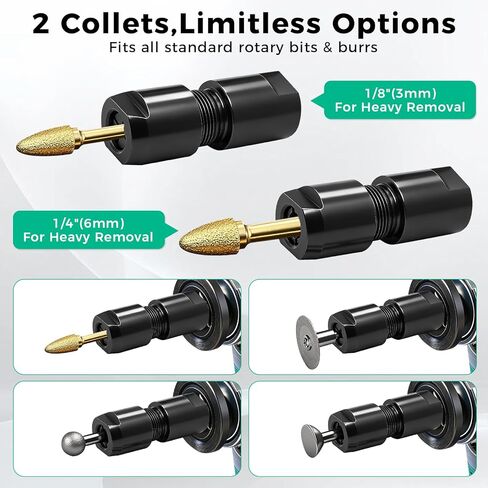2 PCS Angle Grinder to Straight Chuck Adapter, 5/8"-11 Thread To 1/4" & 1/8" Collet Chucks, Angle Grinder Attachments, Compatible with Angle Grinders, Drills, Rotary Tools. in Kuwait
