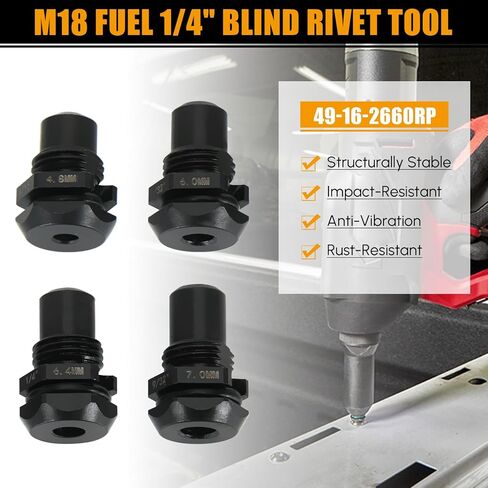 مجموعة قطع الأنف للاحتفاظ 49-16-2660RP لميلووكي M18 2660 أداة برشام، 3/16 7/32 1/4 9/32 نصائح للاحتفاظ بالبرشام، قطع بديلة للأنف برشام أعمى 4 عبوات، حامل برشام مضاد للسقوط in Kuwait
