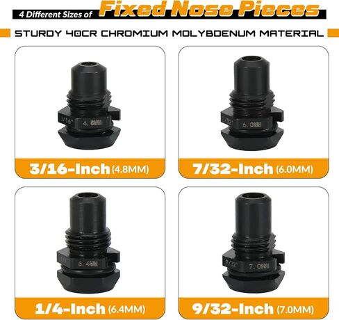 مجموعة قطع الأنف للاحتفاظ 49-16-2660RP لميلووكي M18 2660 أداة برشام، 3/16 7/32 1/4 9/32 نصائح للاحتفاظ بالبرشام، قطع بديلة للأنف برشام أعمى 4 عبوات، حامل برشام مضاد للسقوط in Kuwait