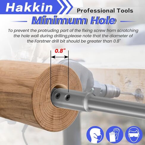 قطعتان من Hakkin مقاس 7 بوصات و10 بوصات ملحق لقمة فورستنر لـ 3/8 بوصة، وصلة منشار ثقب لإضافة أكثر من 5-3/4 إلى 8-3/4 بوصة من عمق الحفر، لقمة مثقاب فورستنر مع مفتاح ربط ضغط تشاك (10+13 مم) in Kuwait