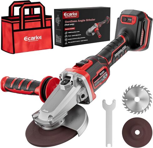 طاحونة زاوية مسطحة الرأس من Ecarke متوافقة مع بطارية DeWalt 20V، 4-1/2 بوصة إلى 5 بوصة، 11000 دورة في الدقيقة، نظام أمان مضاد للاهتزاز والجيروسكوب، أداة حماية خالية من الأدوات، مطحنة زاوية لطحن المساحات الضيقة (أداة فقط) in Kuwait