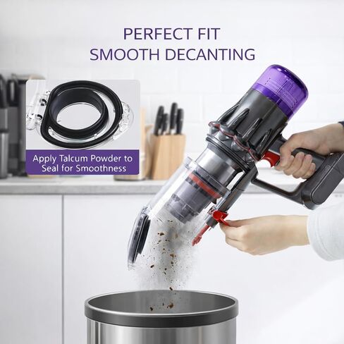 استبدال صندوق الغبار لـ Dyson V12 Detect Slim & V10 Digital Slim SV18 SV20 SV30 SV46 SV49، جزء صندوق علبة المكنسة 965272-01، مع فلتر HEPA in Kuwait