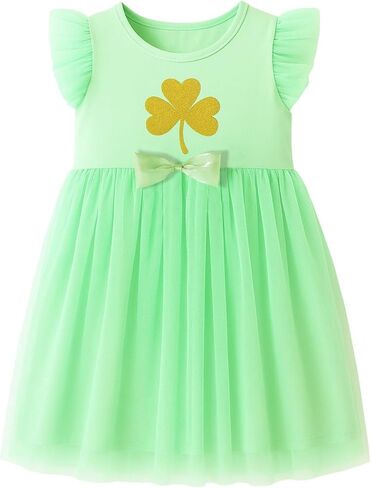 HILEELANG Toddler Girl Dress Tulle Party Outfit with Bow Sweet Holiday Spring Summer Clothes for Kids 2–7 Years in Saudi Arabia