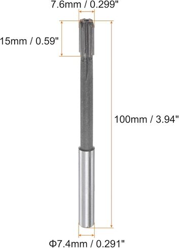 Chucking Reamer 7.6mm H7 Carbide Tip Straight Flutes Round Shank Lathe Machine Milling Cutter in Kuwait